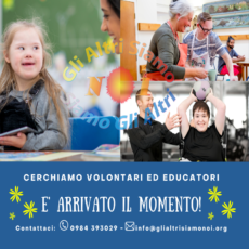 Cerchiamo VOLONTARI ed EDUCATORI